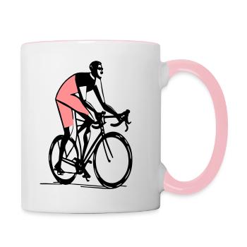 Fahrradtour Fahrradtour Fahrradtour Fahrradtour - Tasse zweifarbig - Weiß/Pink - Rechts