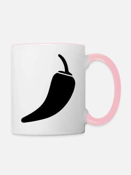 Chili - Tasse zweifarbig - Weiß/Pink