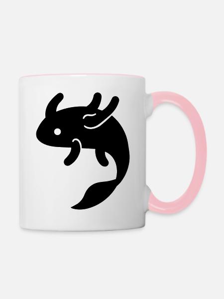 Axolotl - Tasse zweifarbig - Weiß/Pink
