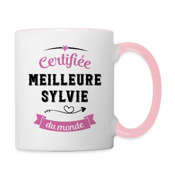 Meilleure Sylvie du Monde - Mug contrasté - blanc/rose - Droite
