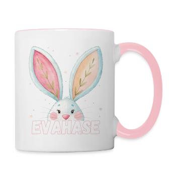 Name Eva Hase Evahase Kosename - Tasse zweifarbig - Weiß/Pink - Rechts