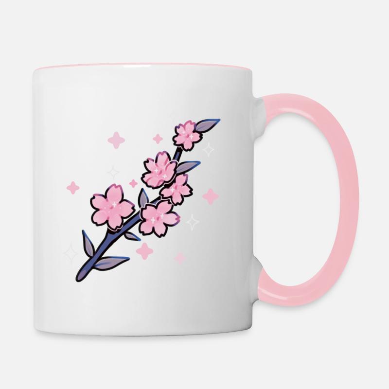 Pink Branch - Contrasting Mug - white/pink