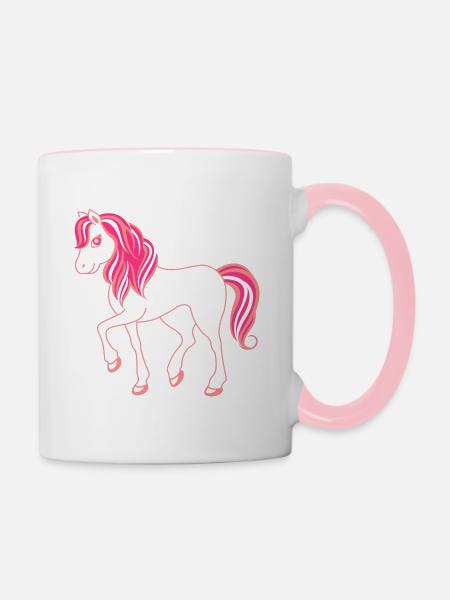 pony - Tasse zweifarbig - Weiß/Pink