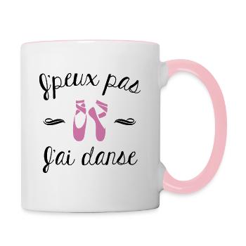 J'peux pas j'ai danse - Mug contrasté - blanc/rose - Droite