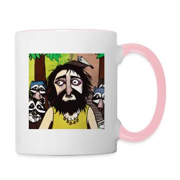 Pavianbender - Tasse zweifarbig - Weiß/Pink - Rechts