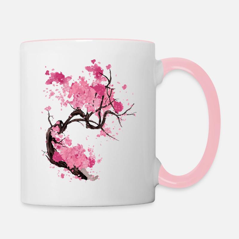 Sakura-Baum - Tasse zweifarbig - Weiß/Pink