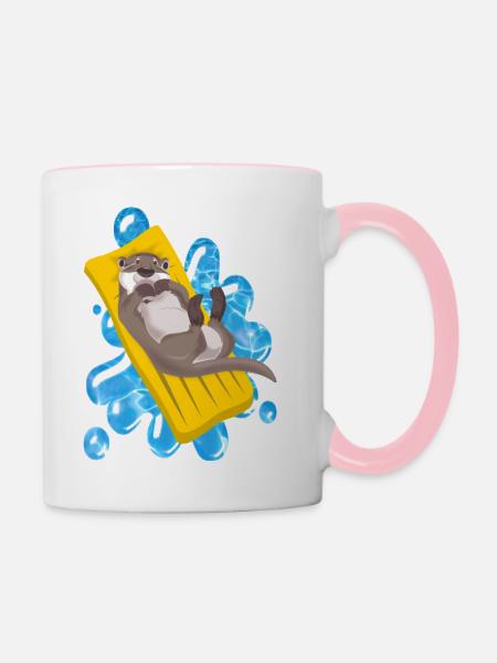 OTTER FREIZEIT - Tasse zweifarbig - Weiß/Pink