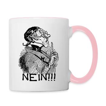 NEIN No | Wilhelm Busch Lehrer Lämpel - Tasse zweifarbig - Weiß/Pink - Rechts