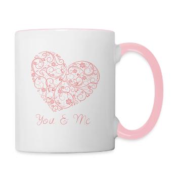 Herz - Tasse zweifarbig - Weiß/Pink - Rechts