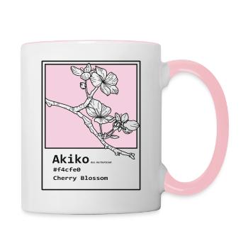Kirschblüten Akiko - Tasse zweifarbig - Weiß/Pink - Rechts