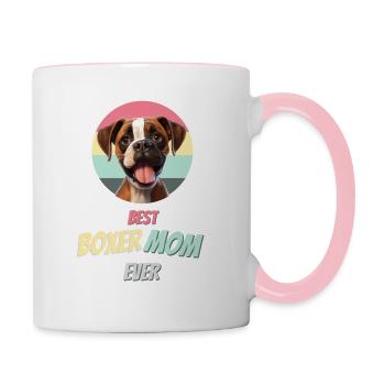 Liebe auf vier Pfoten: Zeig, dass du Boxer liebst - Tasse zweifarbig - Weiß/Pink - Rechts