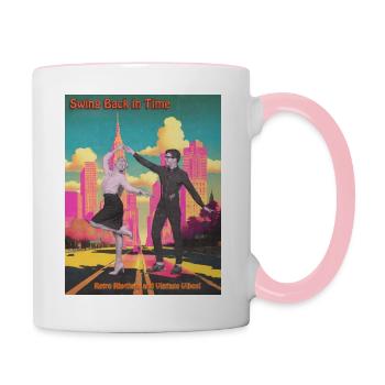 Ambiance de danse rétro - Mug contrasté - blanc/rose - Droite