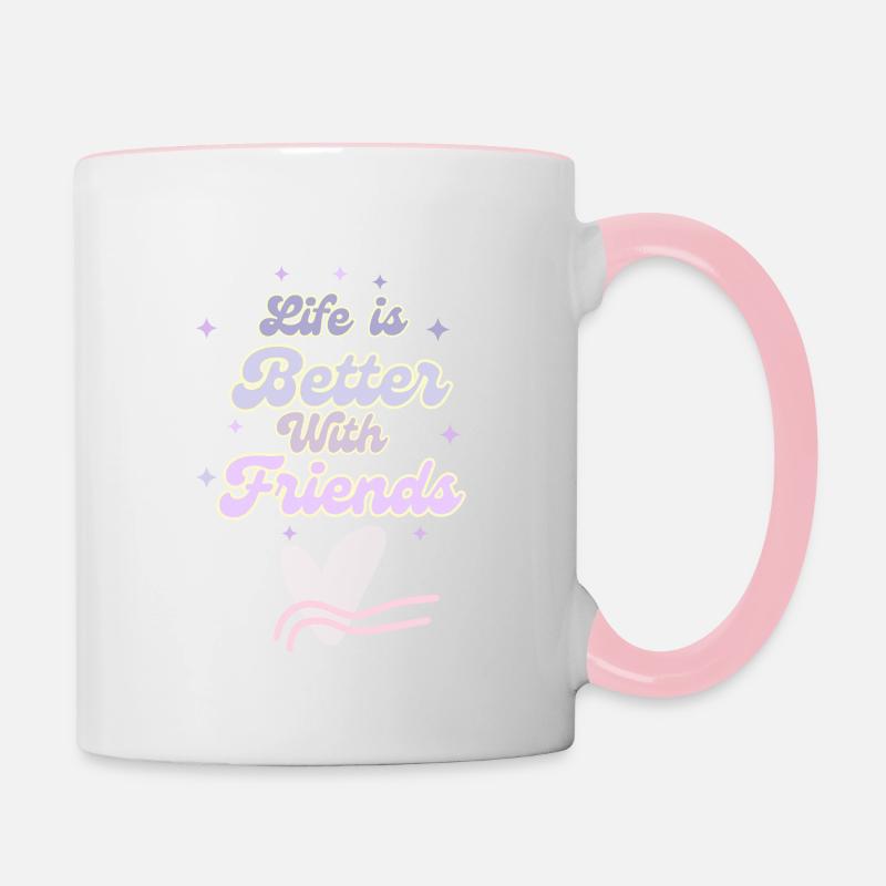 Life is better with friends - Mug contrasté - blanc/rose