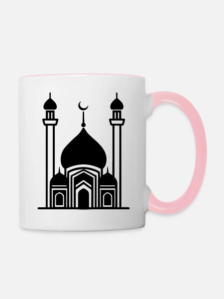 Moschee - Tasse zweifarbig - Weiß/Pink