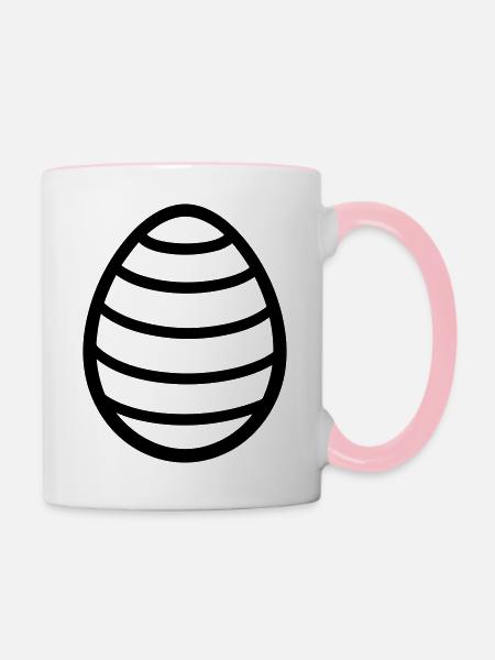 Osterei - Tasse zweifarbig - Weiß/Pink