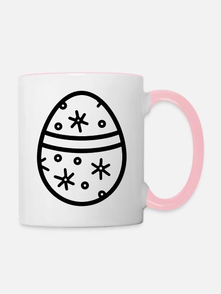 Osterei - Tasse zweifarbig - Weiß/Pink