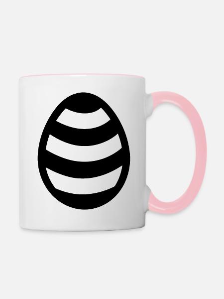 Ei - Tasse zweifarbig - Weiß/Pink