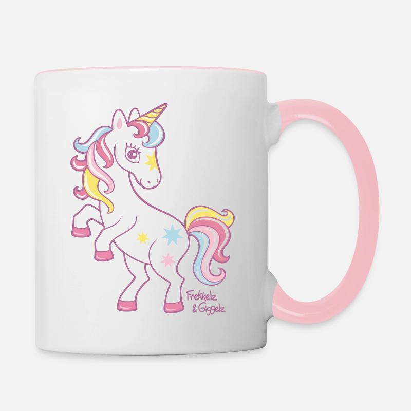 Kleines Einhorn - Tasse zweifarbig - Weiß/Pink