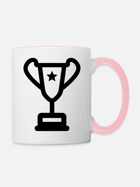 Trophäe - Tasse zweifarbig - Weiß/Pink