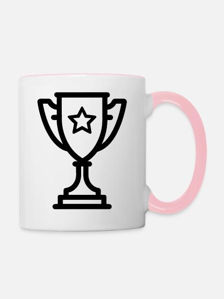 Trophäe - Tasse zweifarbig - Weiß/Pink