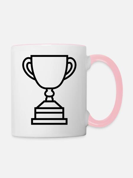 Trophäe - Tasse zweifarbig - Weiß/Pink