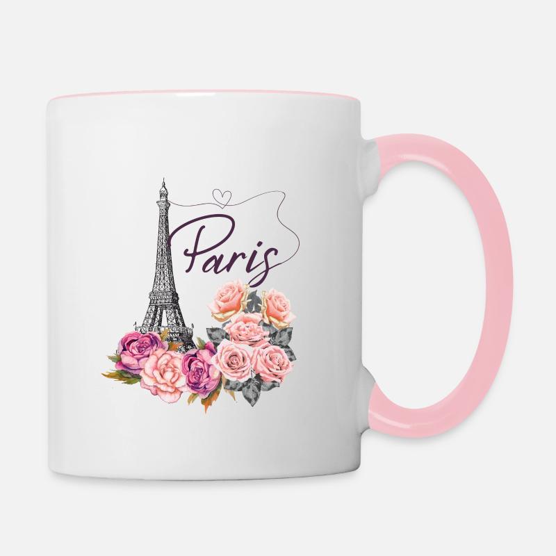 Paris - Tasse zweifarbig - Weiß/Pink