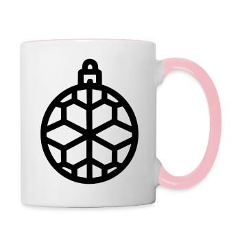Boule de Noël - Mug contrasté - blanc/rose - Droite