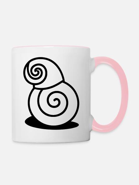 Schnecke - Tasse zweifarbig - Weiß/Pink