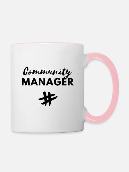 Community manager Social-Media-Manager-Geschenkidee - Tasse zweifarbig - Weiß/Pink