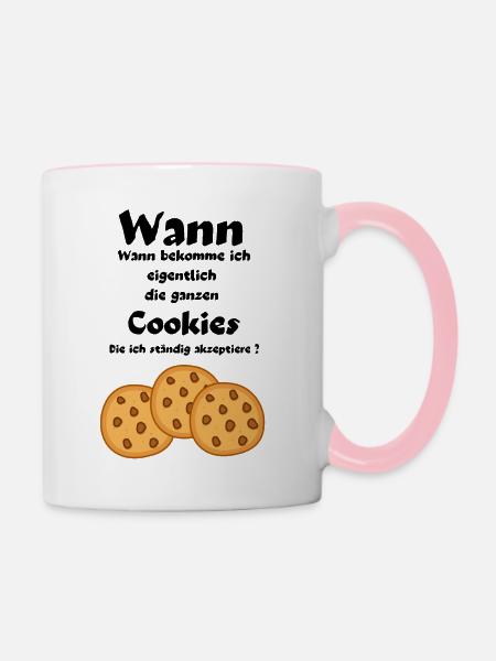 Cookies - Tasse zweifarbig - Weiß/Pink