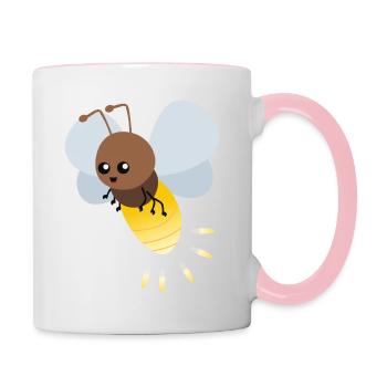 Cute firefly cartoon - Contrasting Mug - white/pink - Right
