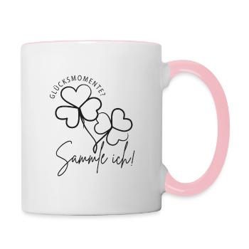 Énergies positives, moments de bonheur ? Je collectionnerai ! - Mug contrasté - blanc/rose - Droite