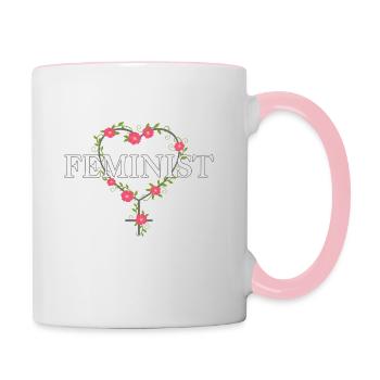 Feminist - Tasse zweifarbig - Weiß/Pink - Rechts
