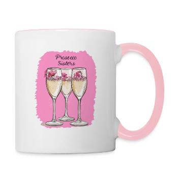 Prosecco Sisters Schwestern Party Girls - Mug contrasté - blanc/rose - Droite
