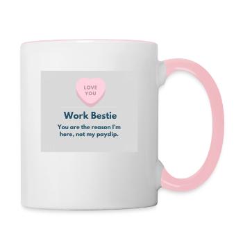 Work Bestie - Tasse zweifarbig - Weiß/Pink - Rechts