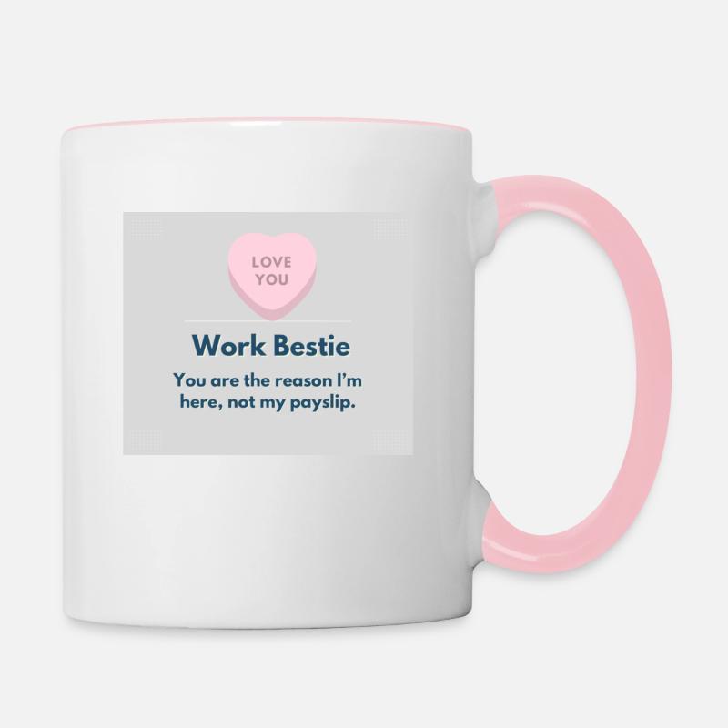Work Bestie - Tasse zweifarbig - Weiß/Pink