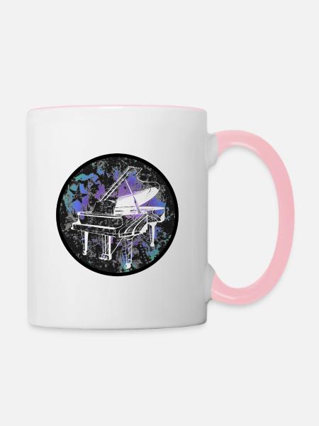 Conception de piano - Mug contrasté - blanc/rose