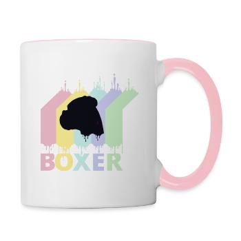 Boxer Shirt Pastel Gradient Drop 1 - Contrasting Mug - white/pink - Right