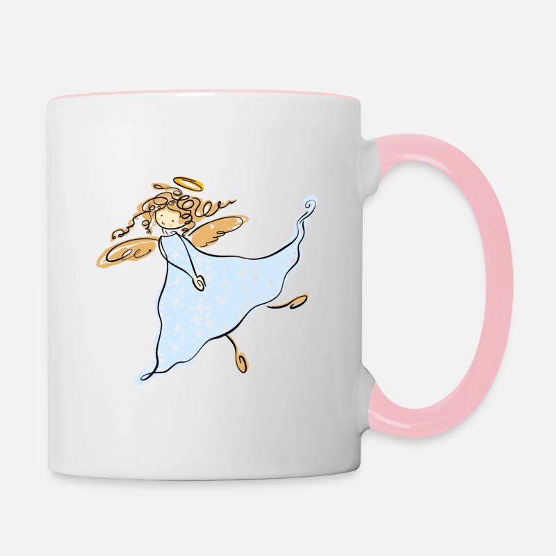 Engel - Tasse zweifarbig - Weiß/Pink