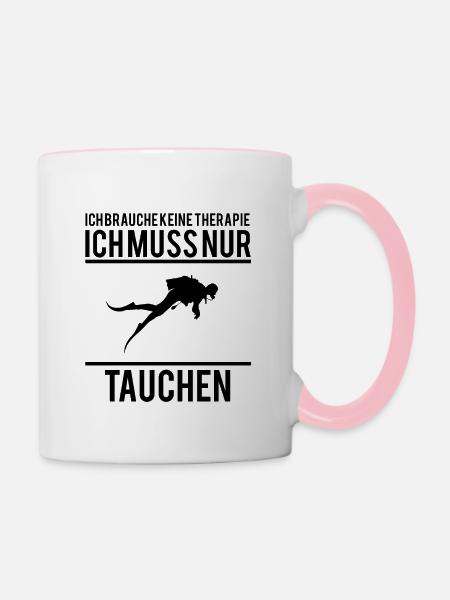 Therapie Tauchen - Tasse zweifarbig - Weiß/Pink