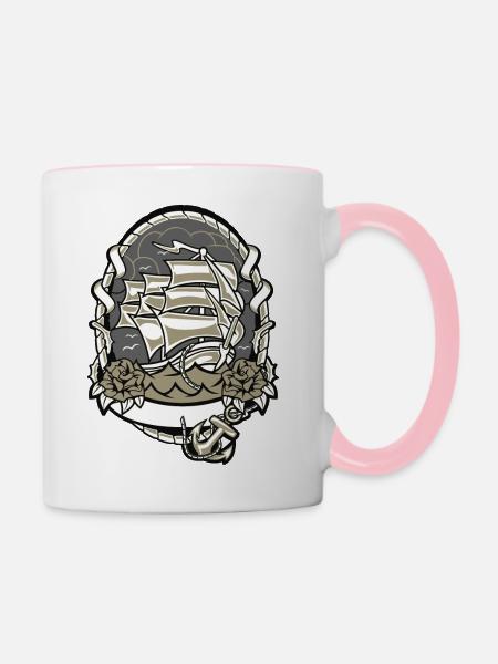 Wassersport - Tasse zweifarbig - Weiß/Pink