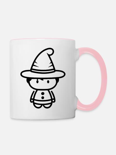 Kleine Hexe - Tasse zweifarbig - Weiß/Pink