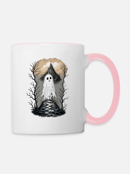 Verwunschener Pfad - Tasse zweifarbig - Weiß/Pink