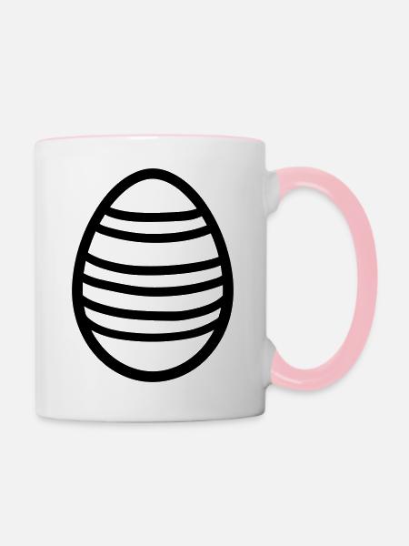 Osterei - Tasse zweifarbig - Weiß/Pink