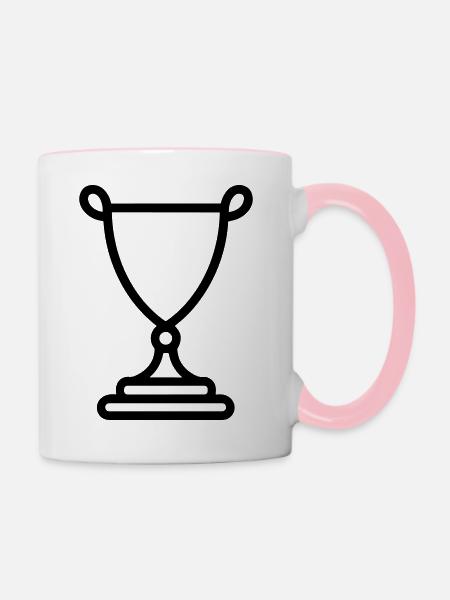 Trophäe - Tasse zweifarbig - Weiß/Pink