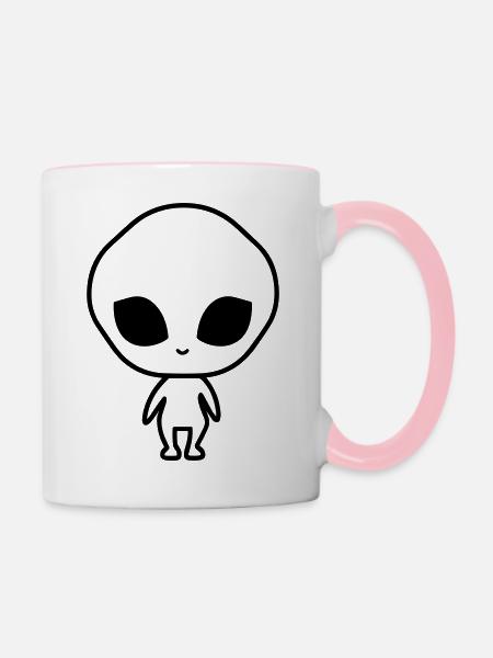 Außerirdischer - Tasse zweifarbig - Weiß/Pink