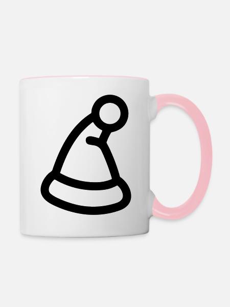 Weihnachtsmütze - Tasse zweifarbig - Weiß/Pink