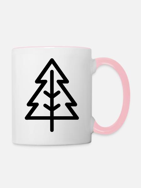Weihnachtsbaum - Tasse zweifarbig - Weiß/Pink
