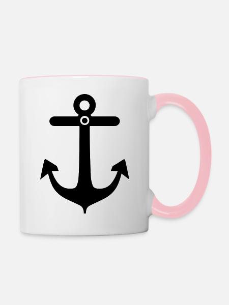 Anker - Tasse zweifarbig - Weiß/Pink