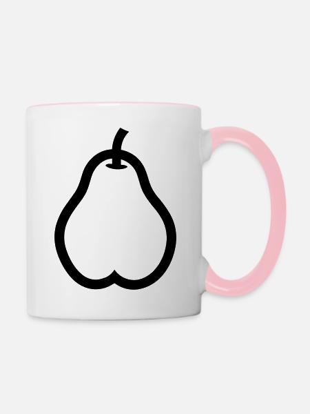 Birne - Tasse zweifarbig - Weiß/Pink